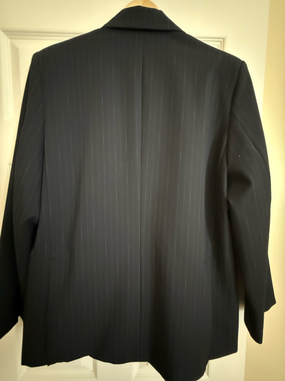 Navy Blue Oversized Classic Pinstriped Tailored Jacket from Zara - Picture 8 of 15